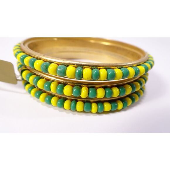 Neiman Marcus Lee Angel Women's Bead Stackable Bangle Bracelet Set 3 NWT 158 - Picture 3 of 13